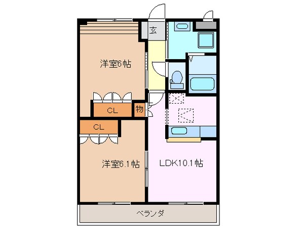 河原田駅 徒歩22分 2階の物件間取画像
